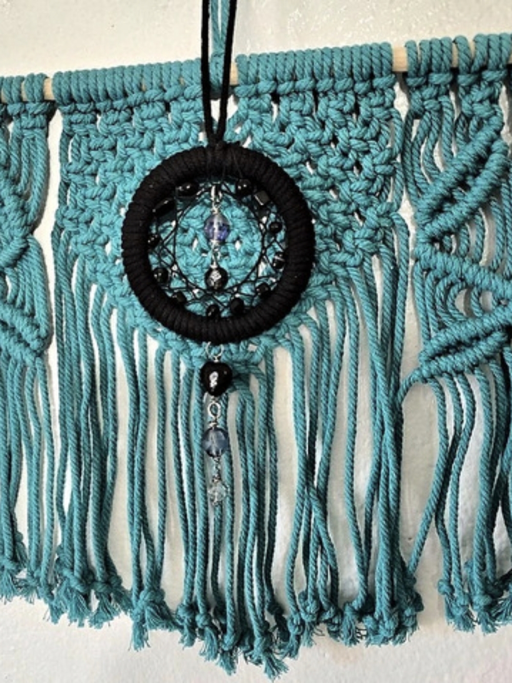 Macrame Wall Hanging in Blue & Black